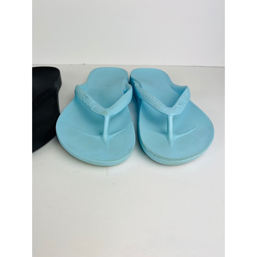 Archies Arch Support Flip Flops Bundle Womens 8 Black Sky Blue Orthotic Sandals - Picture 3 of 8